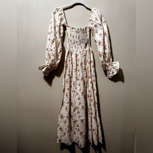 Linen Petal & Pup Midi Dress